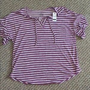 Lane Bryant striped short sleeve top